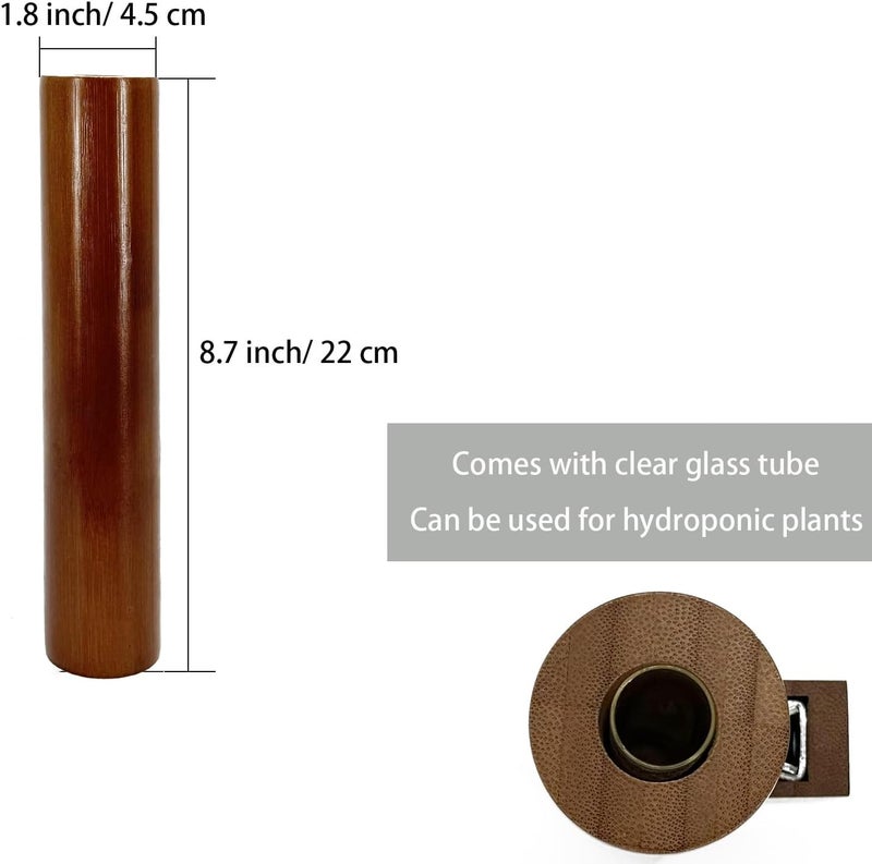 AIM & GGKK Wood Wall Vase for Flowers Set of 2, Wall Mounted Wooden Planters Holder for Indoor Plants, Bedroom Living Room Bathroom Kitchen Modern Decor - Image 3